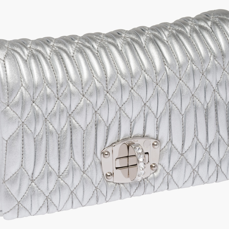 Miu Miu Mini Bags Outlet Website - Silver Crystal Nappa Leather